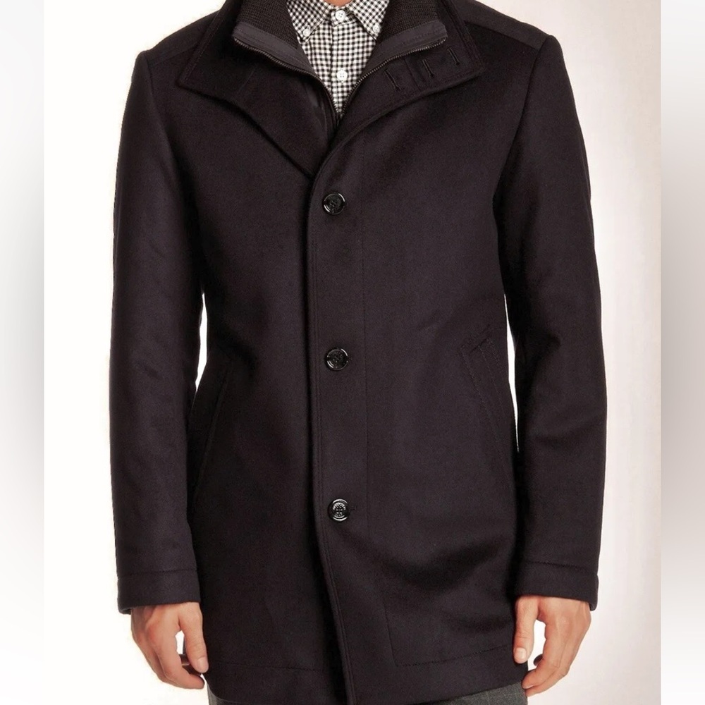 Hugo Boss Black Wool Cashmere Coxtan Coat NWT